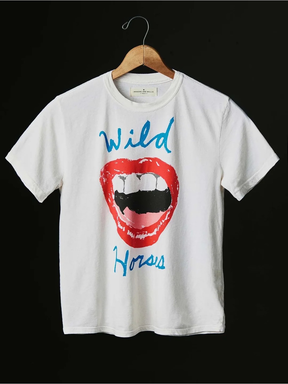 imogene + willie “wild horses” tee in white